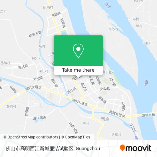 佛山市高明西江新城廉洁试验区 map