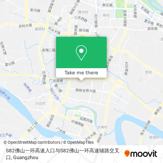 S82佛山一环高速入口与S82佛山一环高速辅路交叉口 map