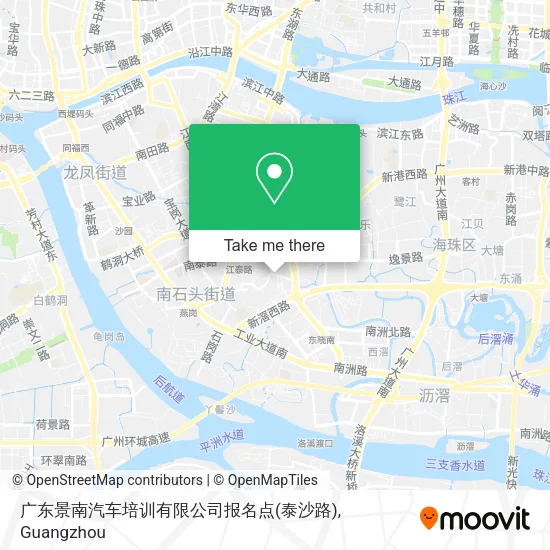广东景南汽车培训有限公司报名点(泰沙路) map