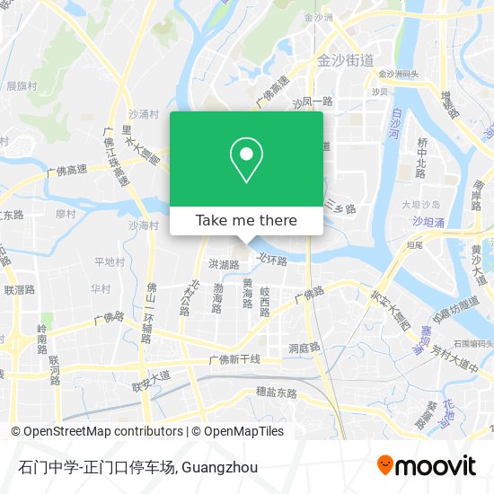 石门中学-正门口停车场 map