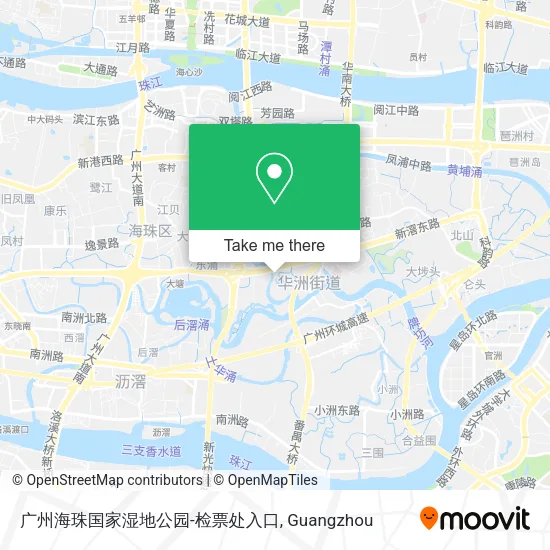 广州海珠国家湿地公园-检票处入口 map