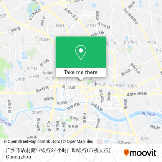 广州市农村商业银行24小时自助银行(市桥支行) map