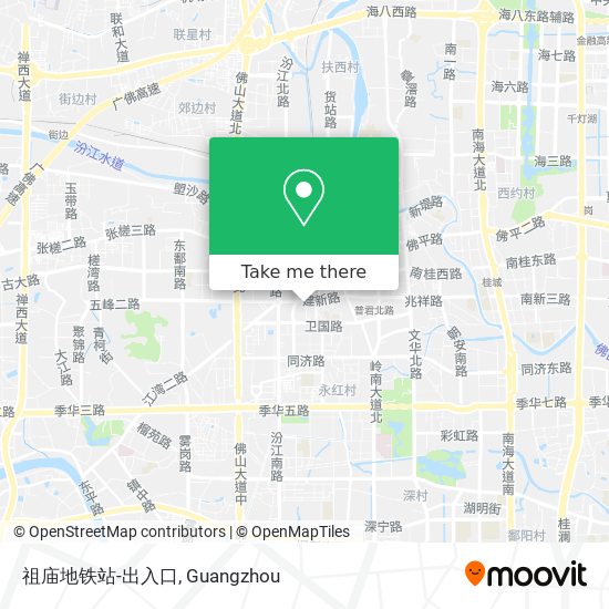 祖庙地铁站-出入口 map