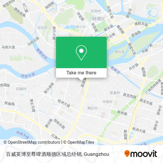 百威英博至尊啤酒顺德区域总经销 map