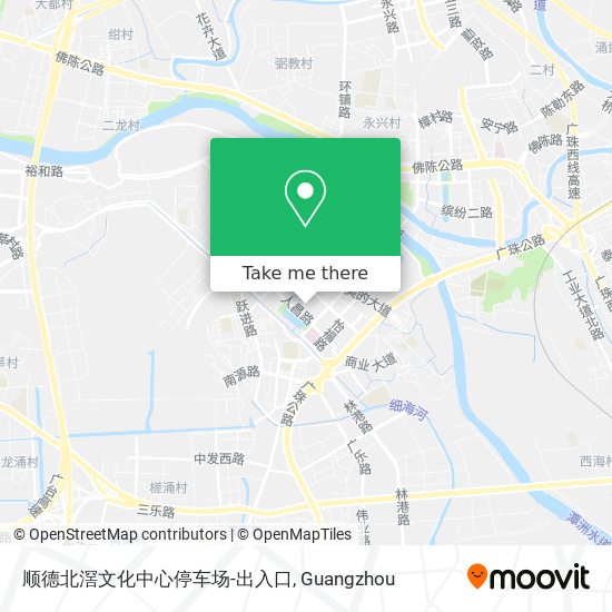顺德北滘文化中心停车场-出入口 map