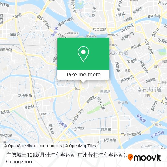广佛城巴12线(丹灶汽车客运站-广州芳村汽车客运站) map