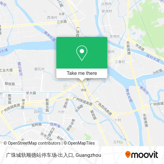 广珠城轨顺德站停车场-出入口 map