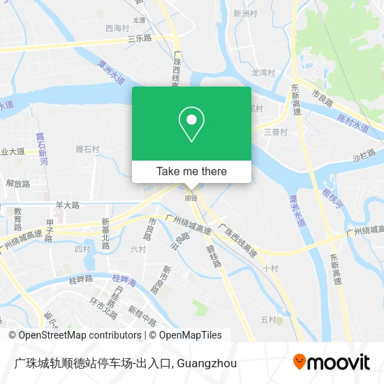 广珠城轨顺德站停车场-出入口 map