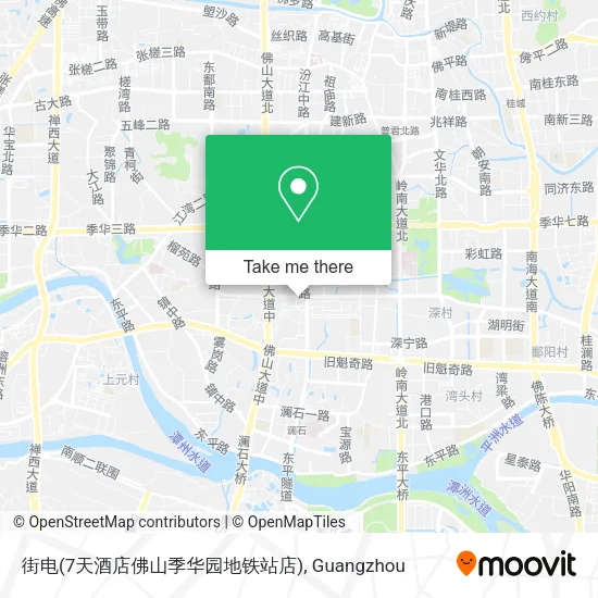 街电(7天酒店佛山季华园地铁站店) map