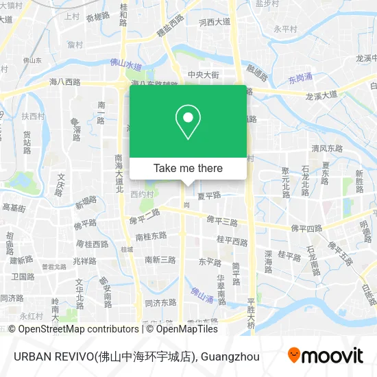 URBAN REVIVO(佛山中海环宇城店) map