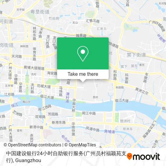 中国建设银行24小时自助银行服务(广州员村福颖苑支行) map