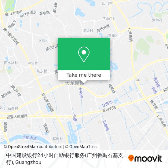 中国建设银行24小时自助银行服务(广州番禺石基支行) map