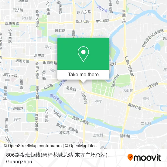 806路夜班短线(碧桂花城总站-东方广场总站) map