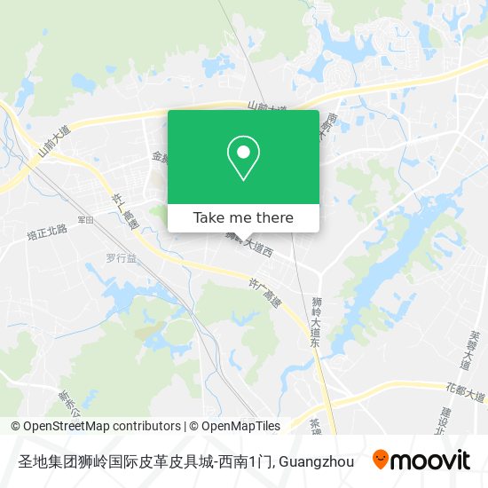 圣地集团狮岭国际皮革皮具城-西南1门 map
