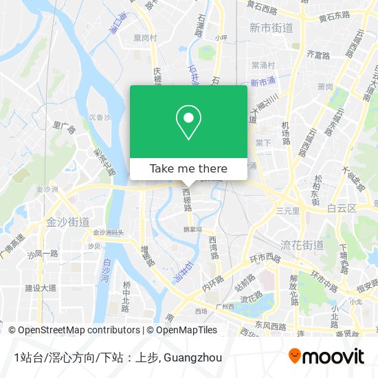 1站台/滘心方向/下站：上步 map