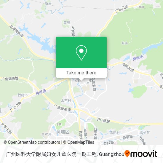 广州医科大学附属妇女儿童医院一期工程 map