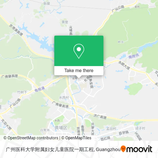 广州医科大学附属妇女儿童医院一期工程 map