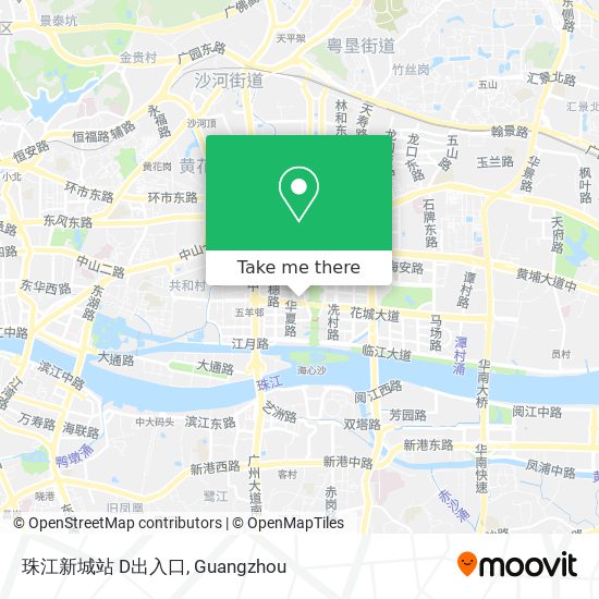 珠江新城站 D出入口 map