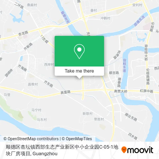顺德区杏坛镇西部生态产业新区中小企业园C-05-1地块厂房项目 map
