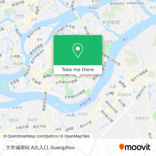大学城南站 A出入口 map