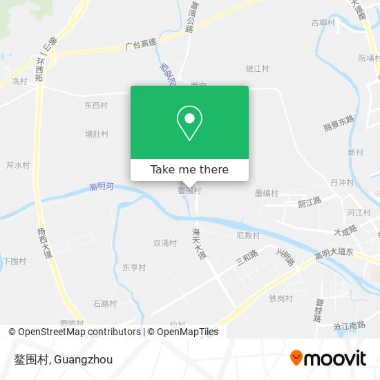 鳌围村 map