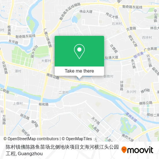 陈村镇佛陈路鱼苗场北侧地块项目文海河横江头公园工程 map