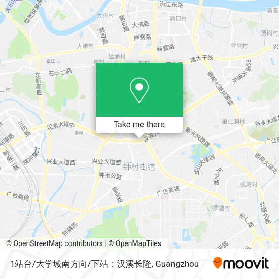 1站台/大学城南方向/下站：汉溪长隆 map