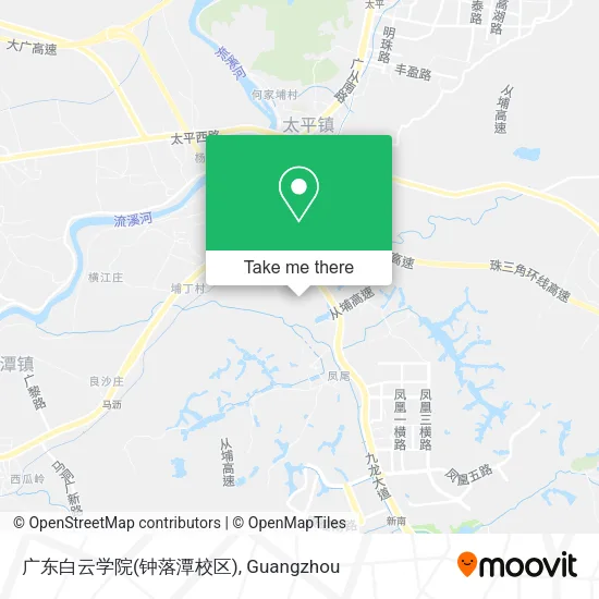 广东白云学院(钟落潭校区) map