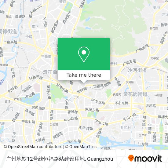 广州地铁12号线恒福路站建设用地 map
