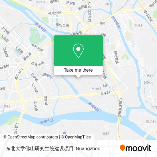 东北大学佛山研究生院建设项目 map