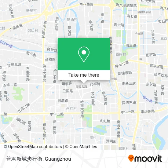 普君新城步行街 map