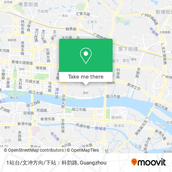 1站台/文冲方向/下站：科韵路 map