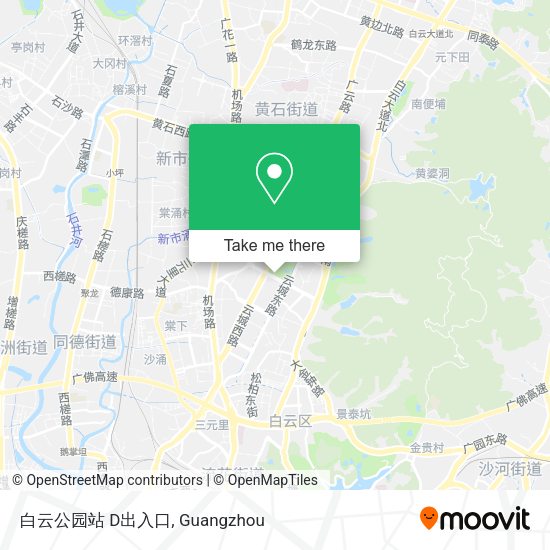 白云公园站 D出入口 map