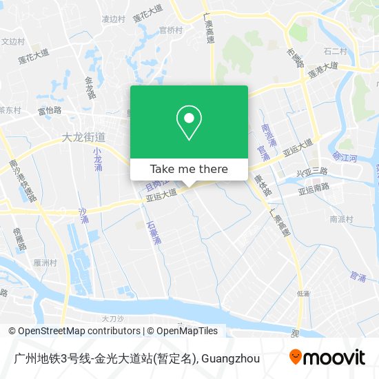 广州地铁3号线-金光大道站(暂定名) map