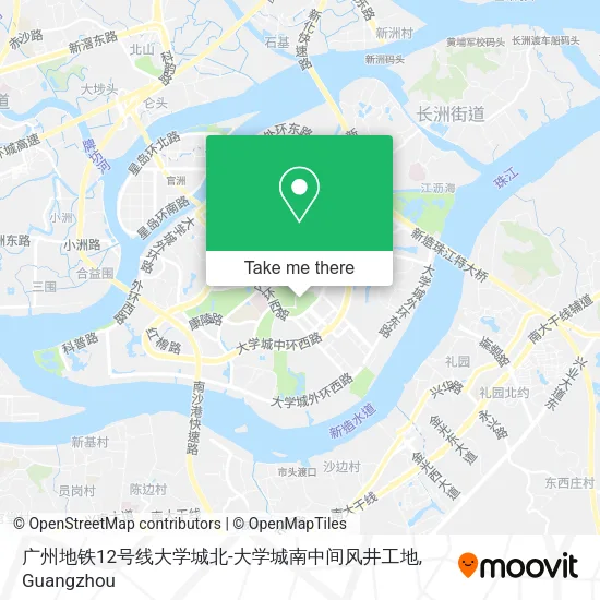 广州地铁12号线大学城北-大学城南中间风井工地 map