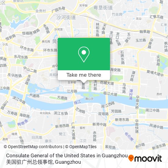 Consulate General of the United States in Guangzhou 美国驻广州总领事馆 map