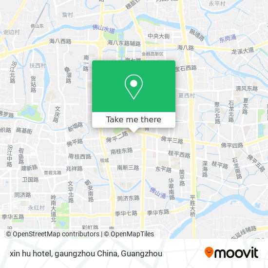 xin hu hotel, gaungzhou China map
