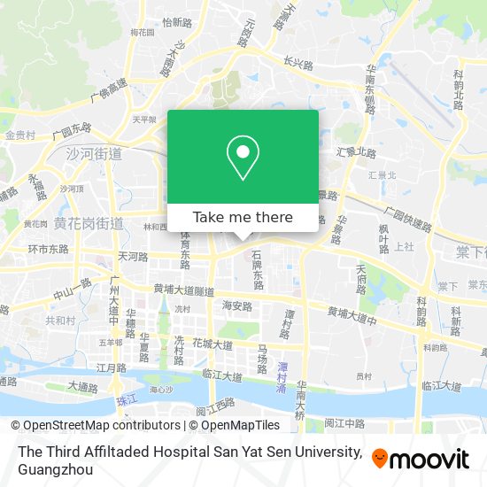 The Third Affiltaded Hospital San Yat Sen University map