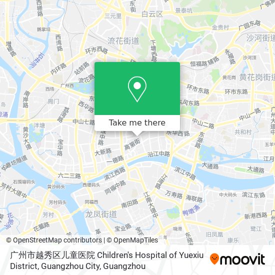 广州市越秀区儿童医院 Children's Hospital of Yuexiu District, Guangzhou City map