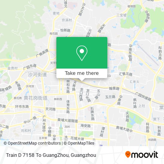 Train D 7158 To GuangZhou map