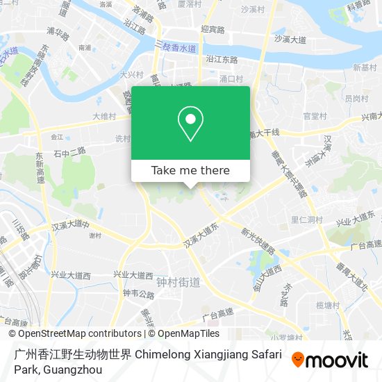 广州香江野生动物世界 Chimelong Xiangjiang Safari Park map