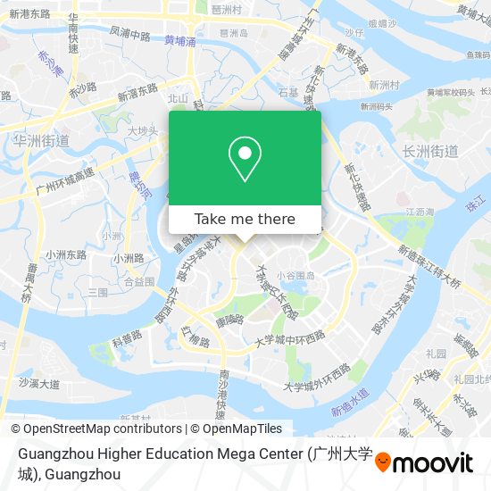 Guangzhou Higher Education Mega Center (广州大学城) map