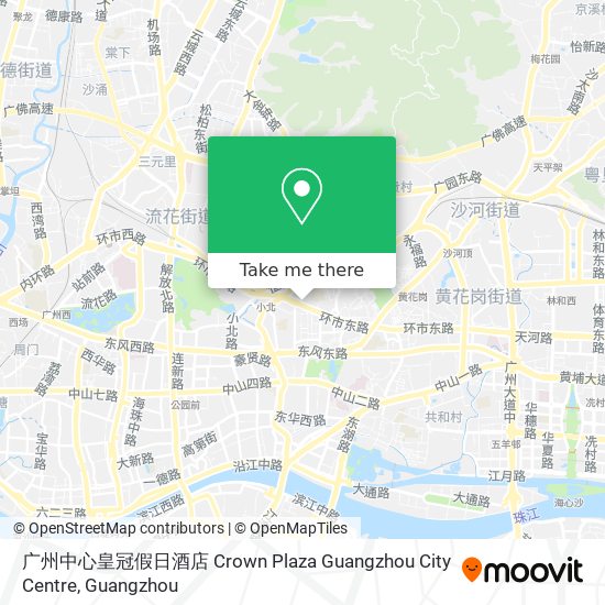 广州中心皇冠假日酒店 Crown Plaza Guangzhou City Centre map
