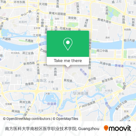 南方医科大学南校区医学职业技术学院 map