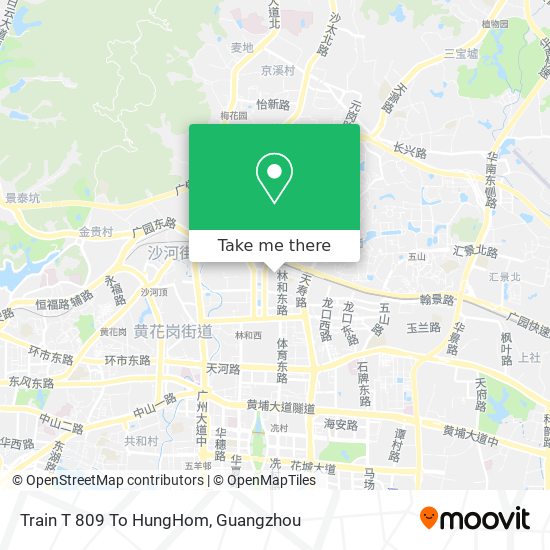 Train T 809 To HungHom map