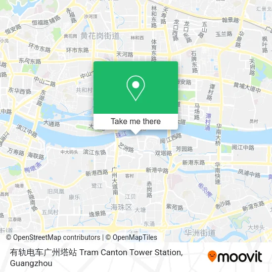 有轨电车广州塔站 Tram Canton Tower Station map