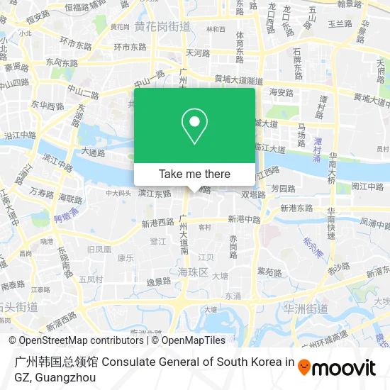 广州韩国总领馆 Consulate General of South Korea in GZ map