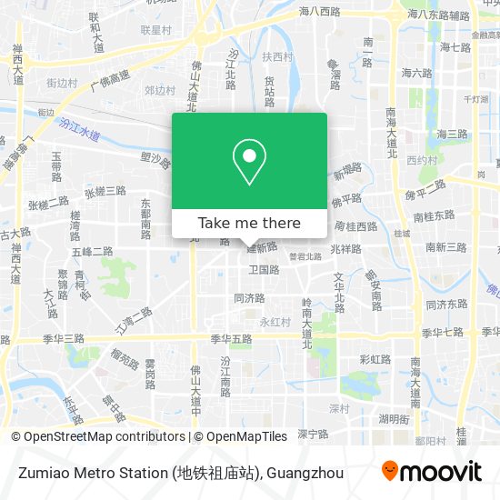 Zumiao Metro Station (地铁祖庙站) map