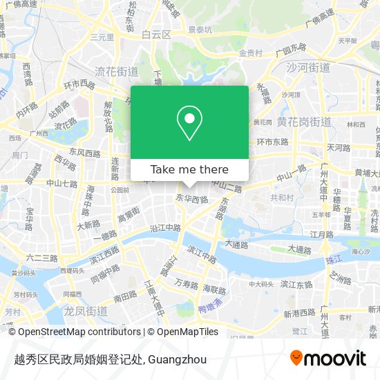 越秀区民政局婚姻登记处 map