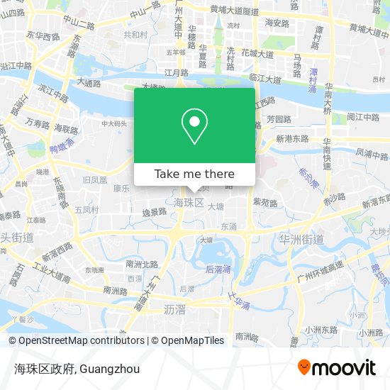 海珠区政府 map